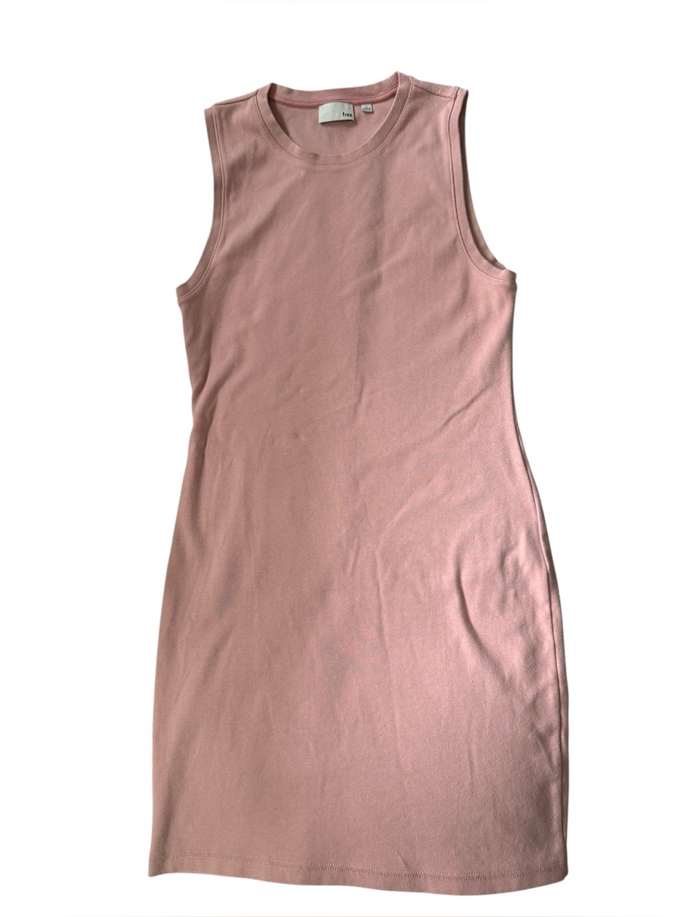 Aritzia Wilfred Free Crew Neck Sleeveless Blush Pink Above the knee Dress Size L